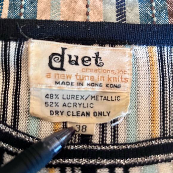 Vintage 60s metallic striped sweater - Picture 4 of 4